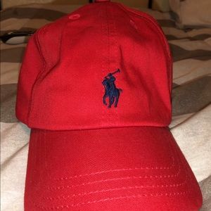 Ralph Polo dad hat in red